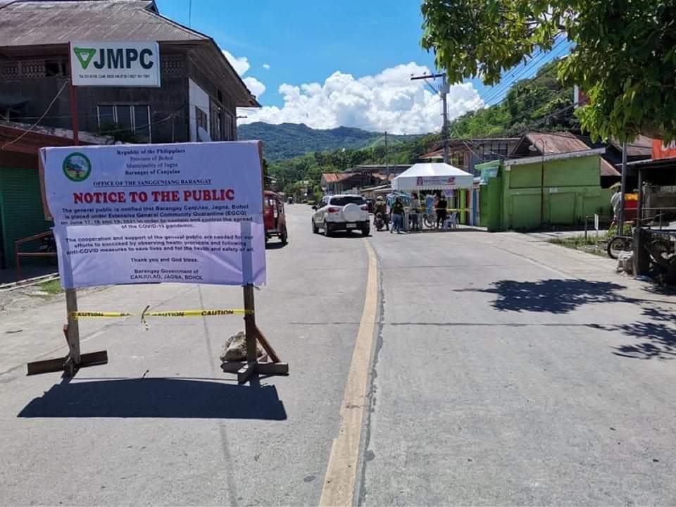 Lockdown Gipatuman sa Usa Ka Barangay sa Jagna, Bohol